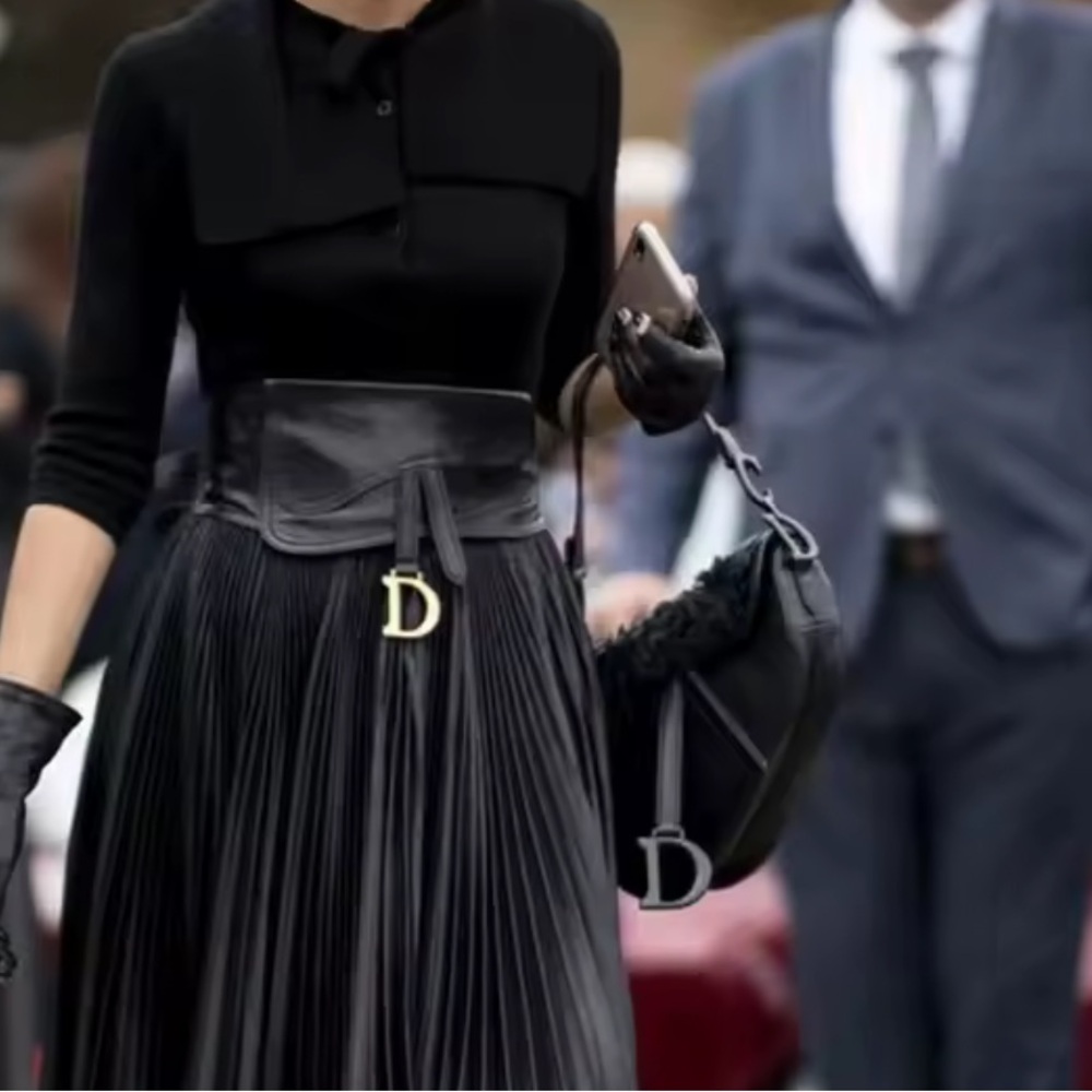 Waist belt logo D stretchy gold and black - Picture 3 of 16